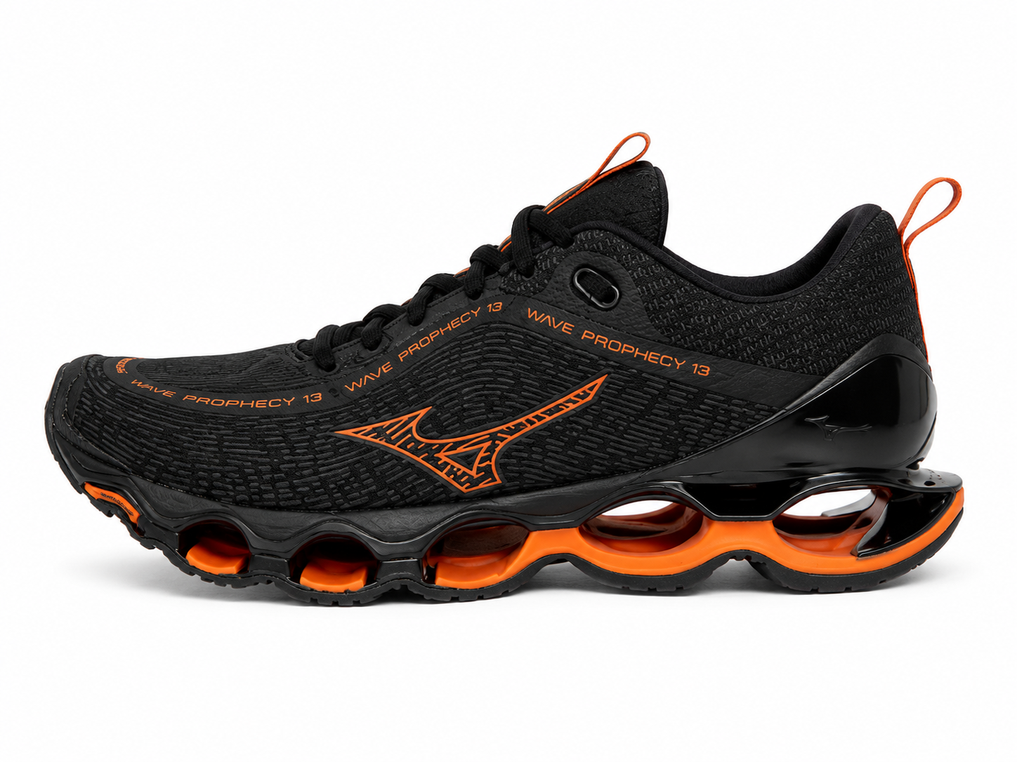 Mizuno Wave Prophecy 13 Premium Preto/Laranja – Máximo Conforto e Estilo | Primeira Linha Premium