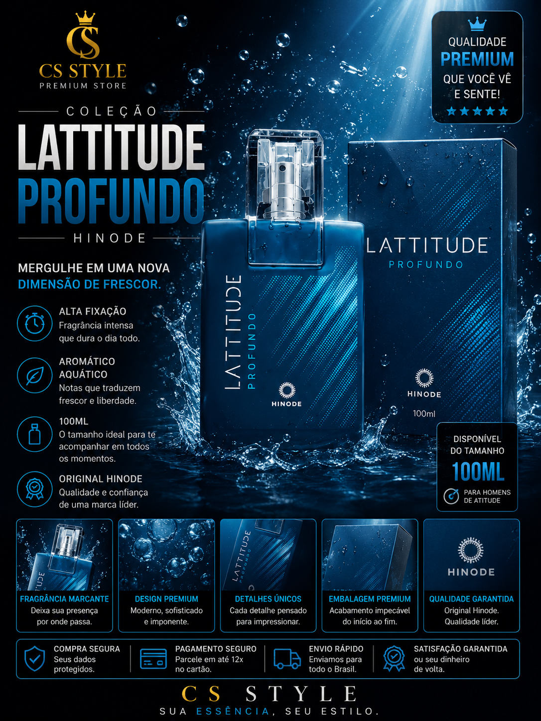 Lattitude Profundo Hinode 100ml – Frescor Intenso e Elegância Atemporal