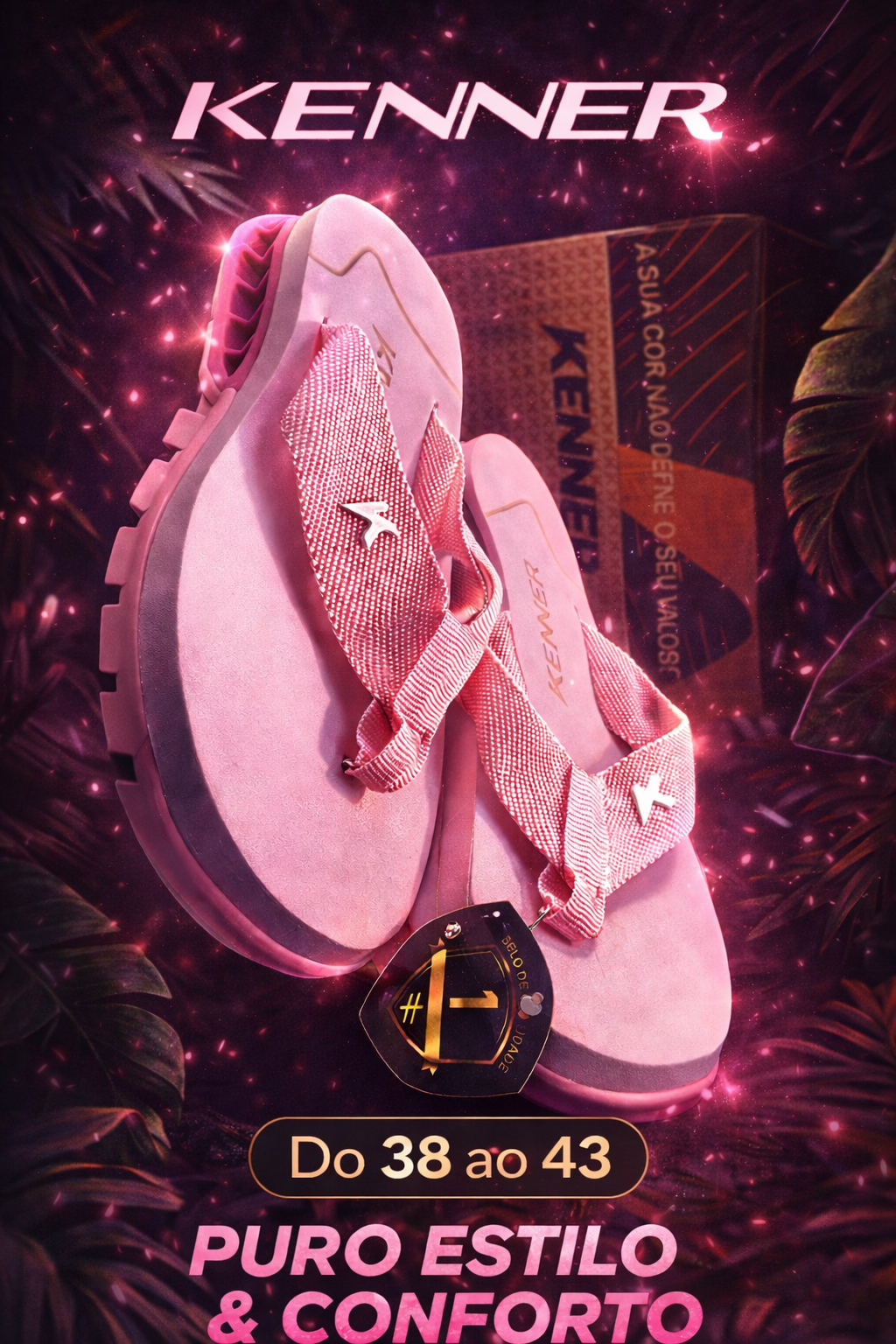 Sandalia/chinelo Kenner Original Rakka Rosa Candy