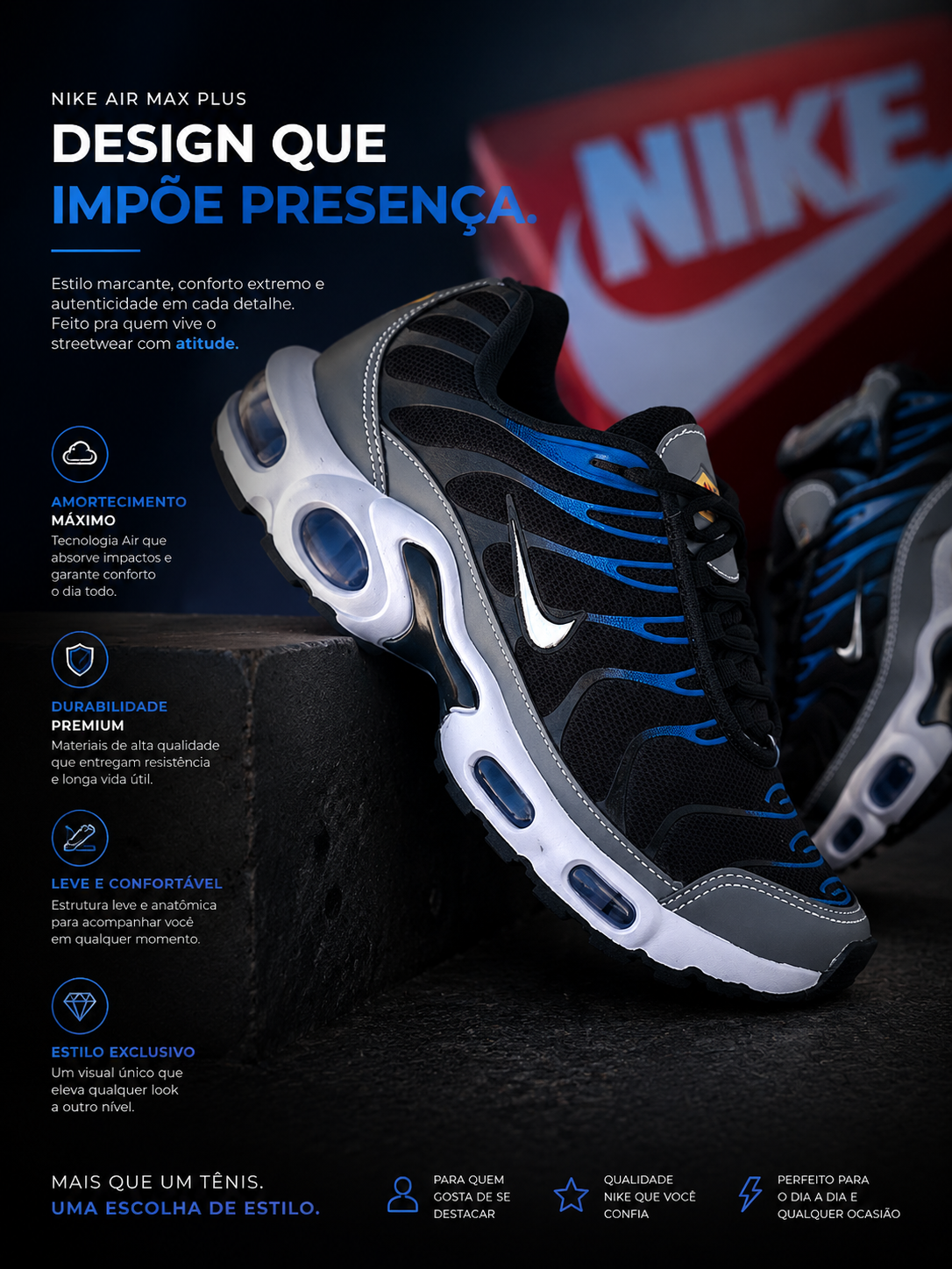 Air Max Plus Black Blue Premium