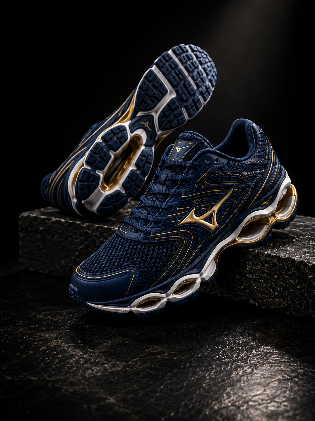 Mizuno Wave Navy Gold Premium