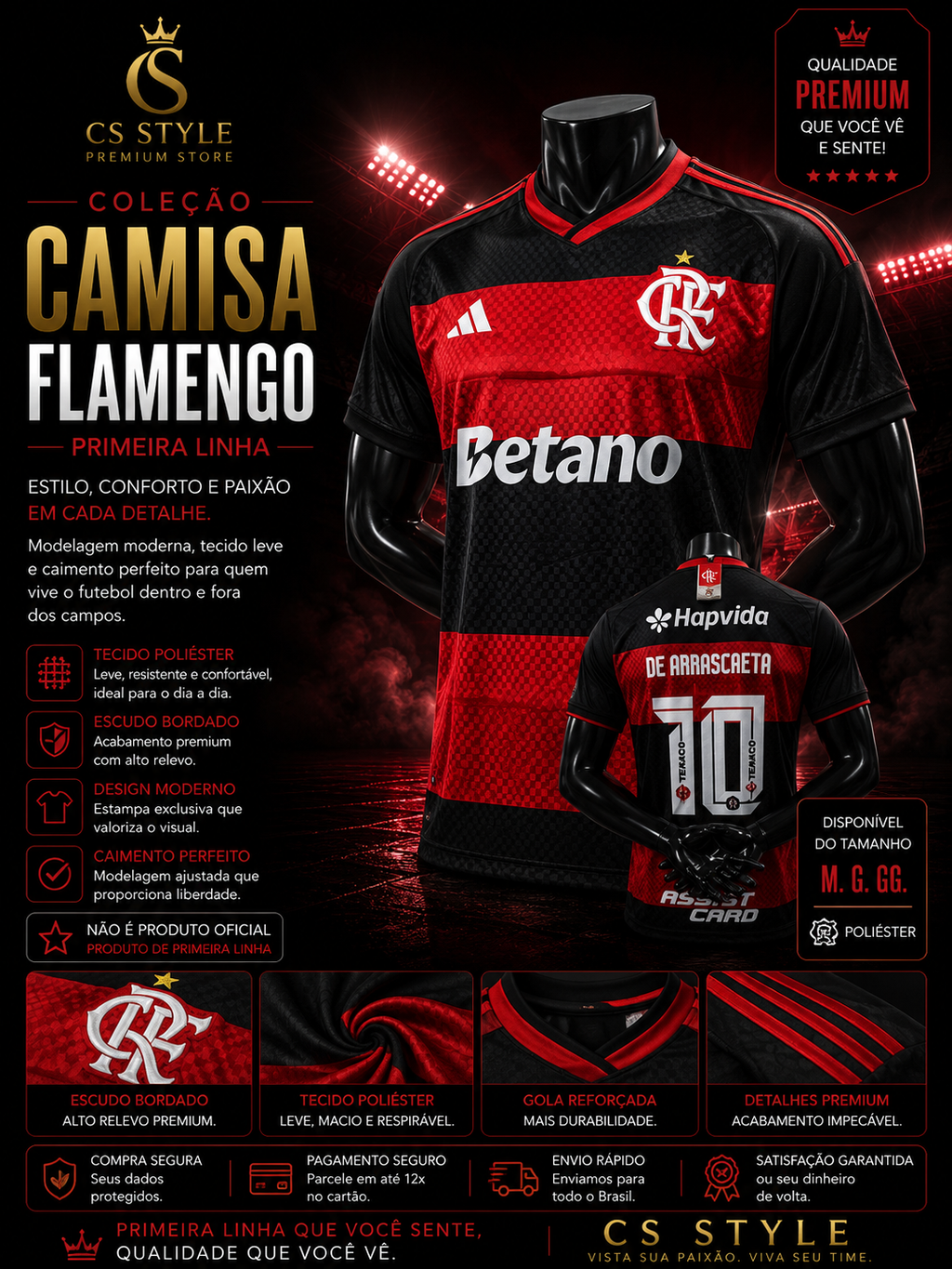 Camisa Flamengo I 2025/26 – Torcedor Premium | Conforto e Estilo