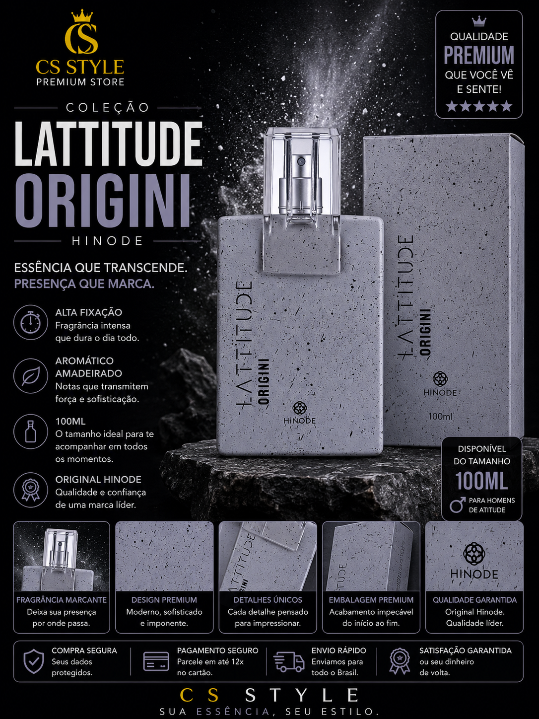 Lattitude Origini Hinode 100ml – Elegância Natural e Sofisticação Masculina