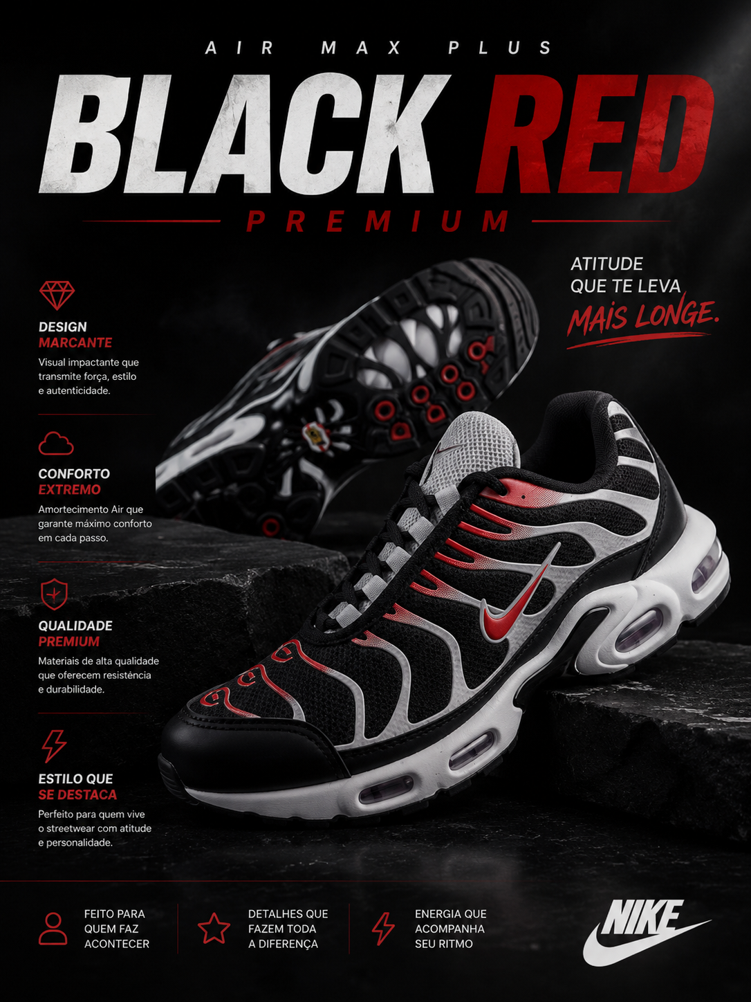 Air Max Plus Black Red Premium
