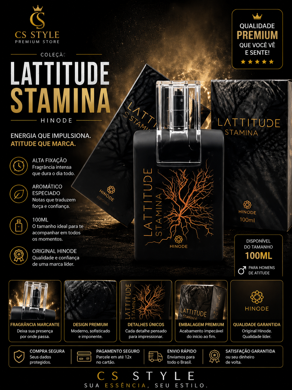 Lattitude Stamina Hinode 100ml – Presença Marcante e Alta Fixação