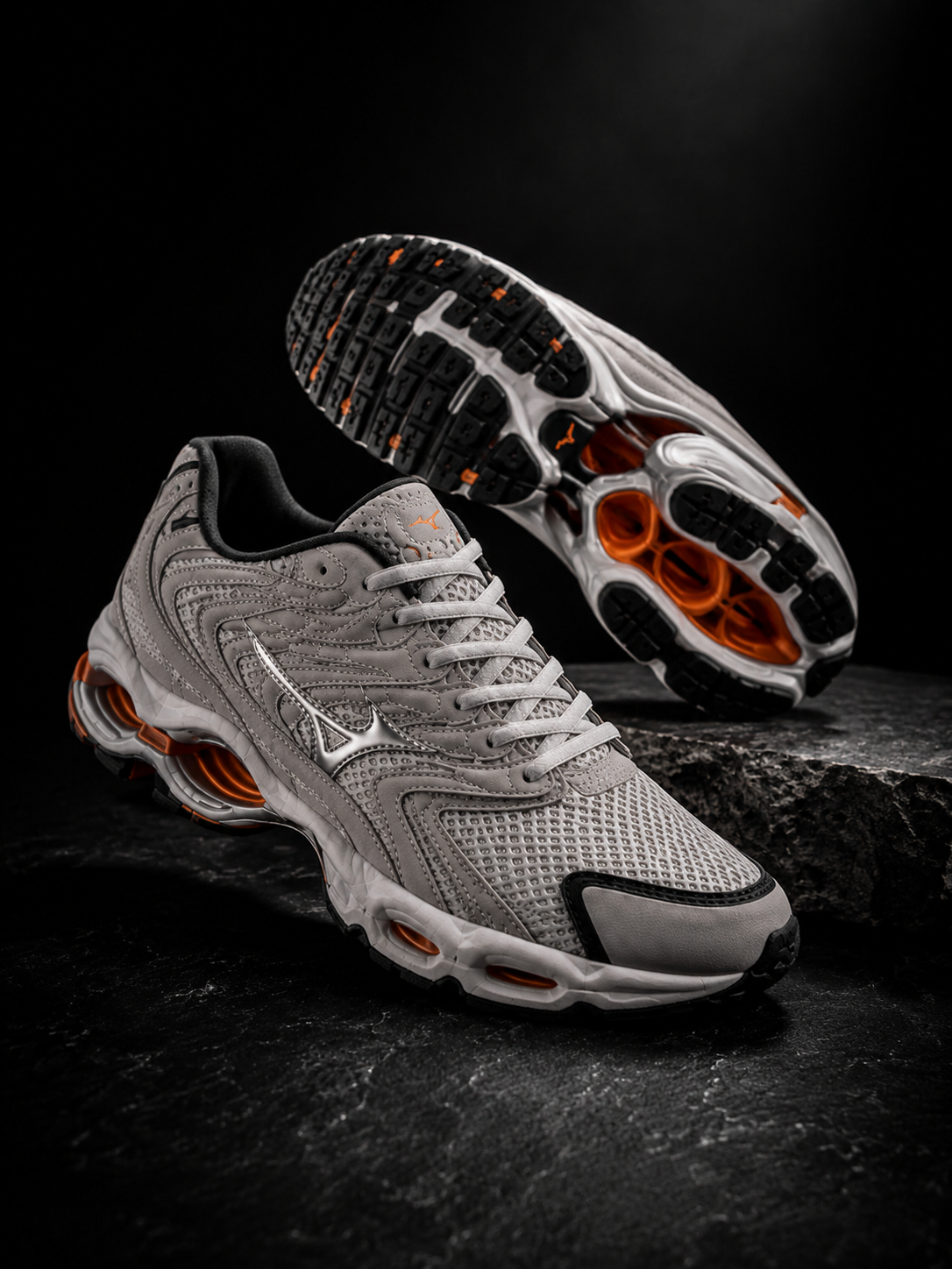 Mizuno Wave Grey Orange Premium
