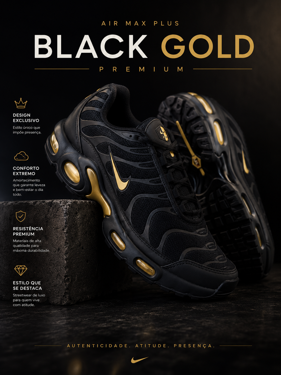 Air Max Plus Black Gold Premium