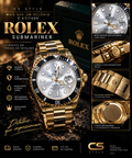 Relógio Masculino Premium Dourado Prata
