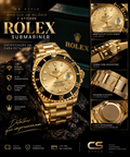 Relógio Masculino Premium Submariner Dourado – Estilo Luxo