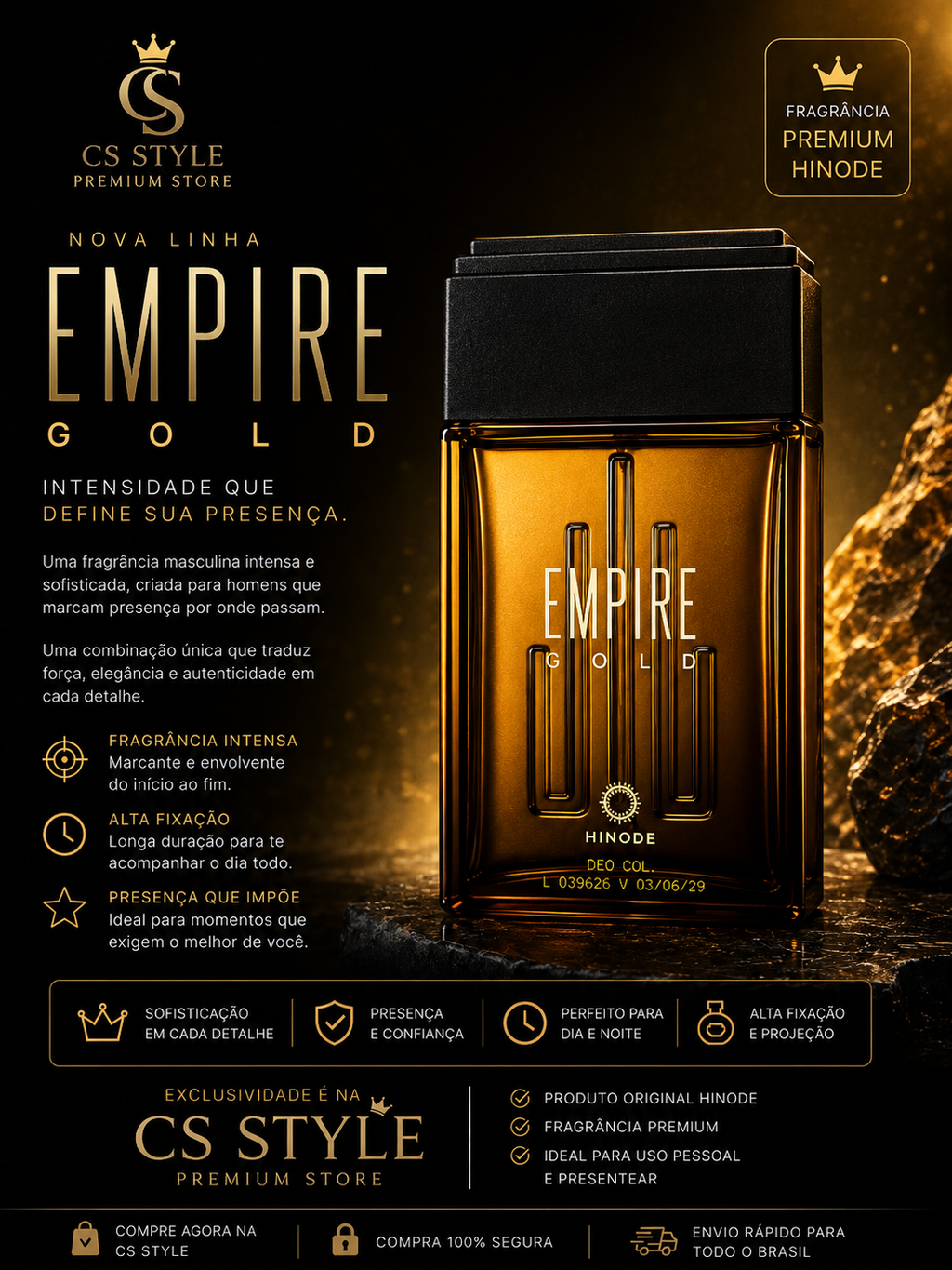 Empire Gold — O Luxo da Presença Masculina.