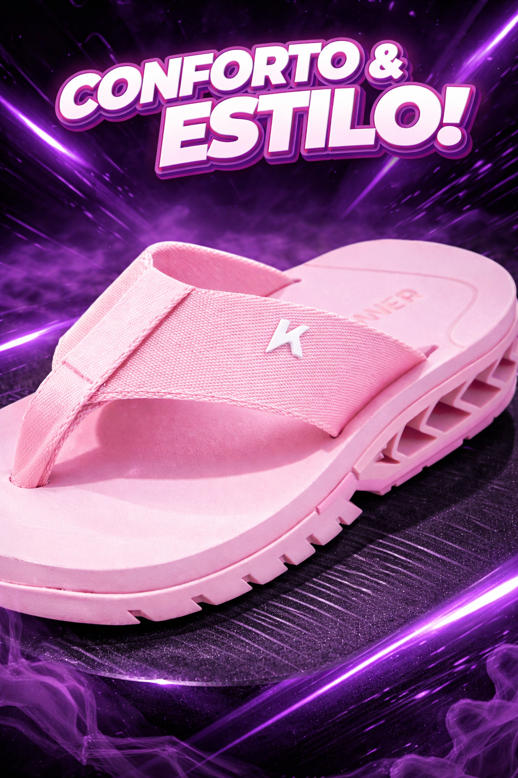 Sandalia/chinelo Kenner Original Rakka Rosa Candy